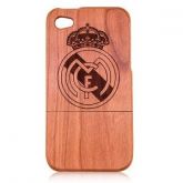 CAPA PARA IPHONE 4/4S DE MADEIRA LOGO REAL MADRID